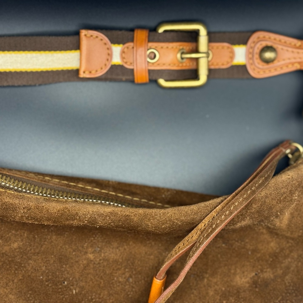 Rare Authentic Louis Vuitton Brown Suede Bag - Picture 11 of 14